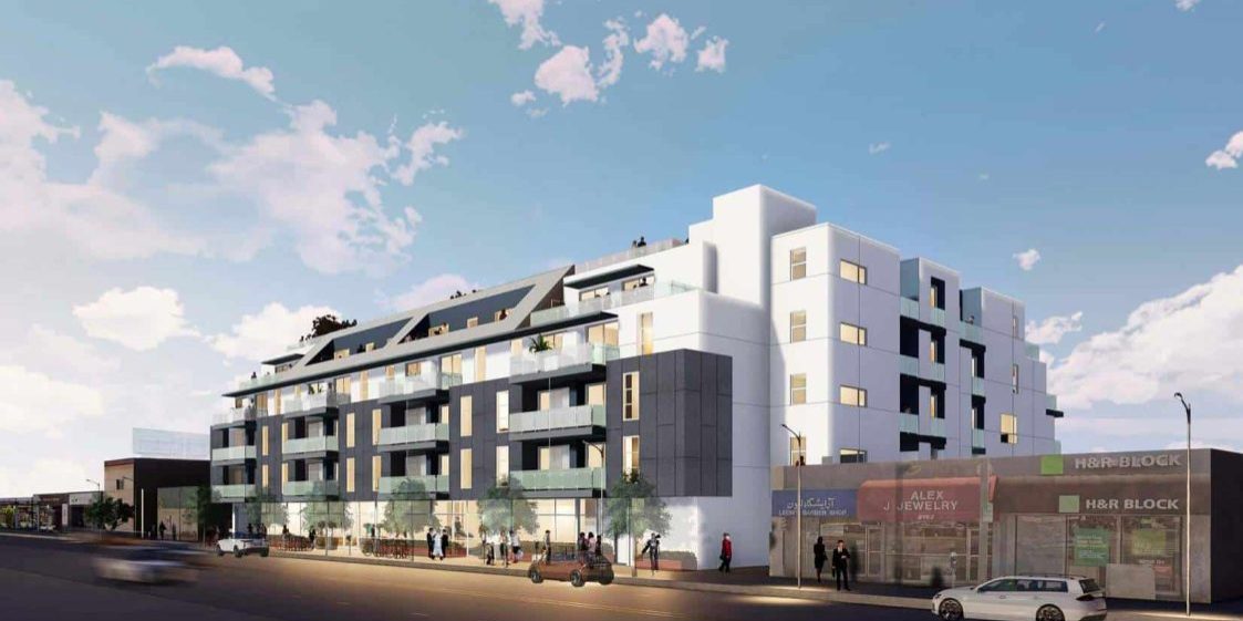Architect's rendering of the 2121 Westwood Project