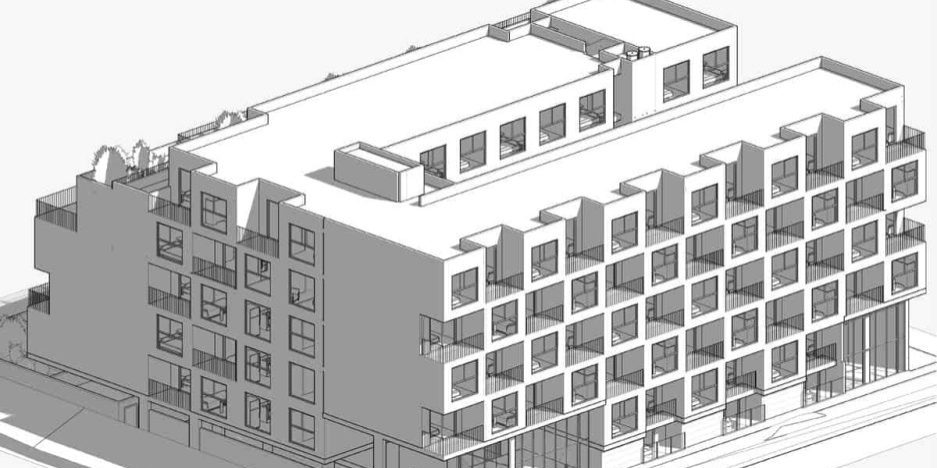 Rendering of the completed 2136-2140 Westwood project