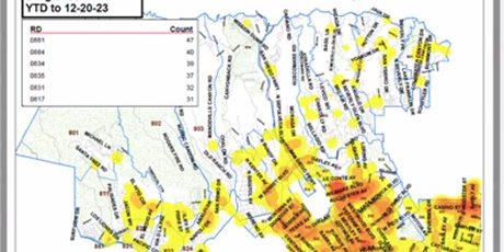 WLA Burglary Heat Map --WSSM area falls within above LAPD Basic Car 035 area 