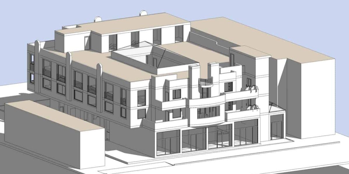Architect's rendering of the 1936 Westwood project